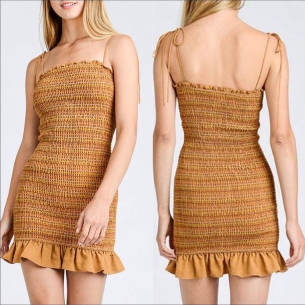 Storia Plaid Smocked Ruffle Tube Mini Dress - Picture 9 of 14
